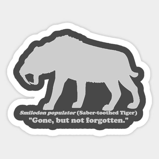 *Back Design/Front Pocket* Smilodon populator (Saber-toothed Tiger) Light T-Shirt Sticker by dabblersoutpost